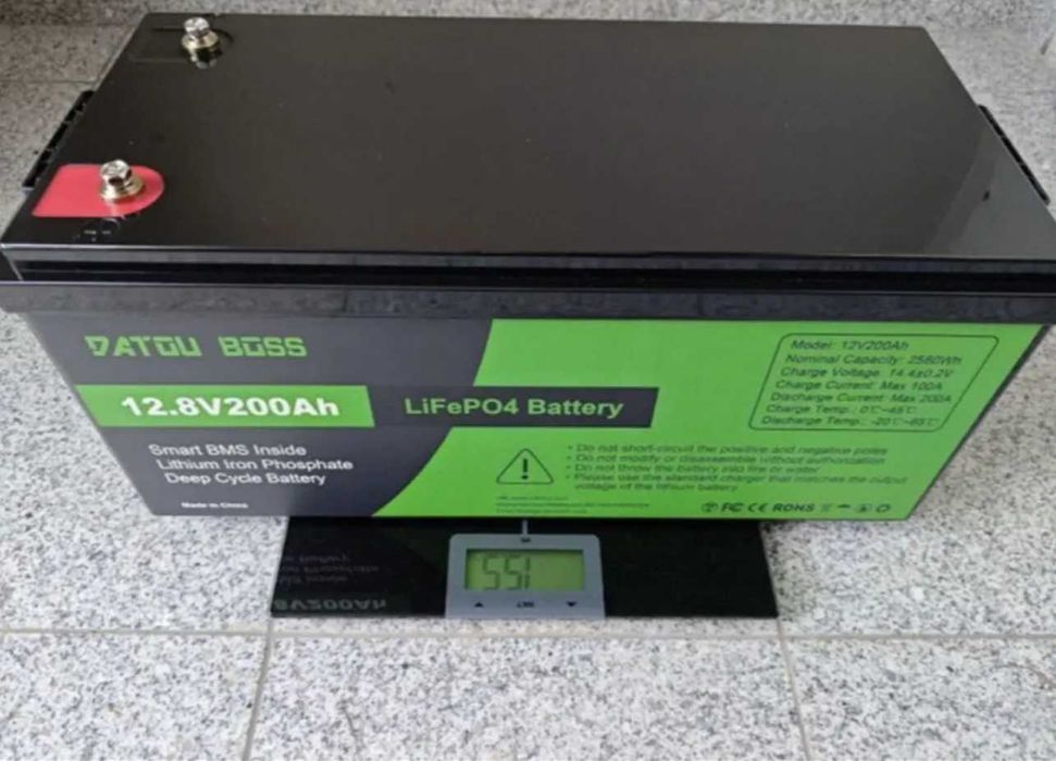 акумулятор datouboss lifepo4 12.8v 200ah літій-залізо-фосф батарея bms