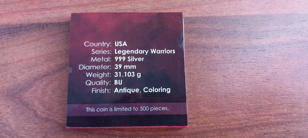 Moeda 1oz "Aquiles" Guerreiros Lendários-Apenas 500 Exemplares