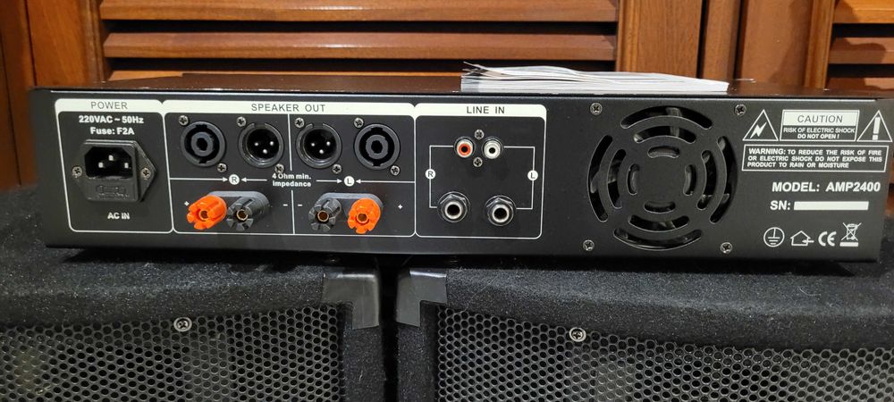 Conjunto PA (Amplificador, Colunas e Suportes)