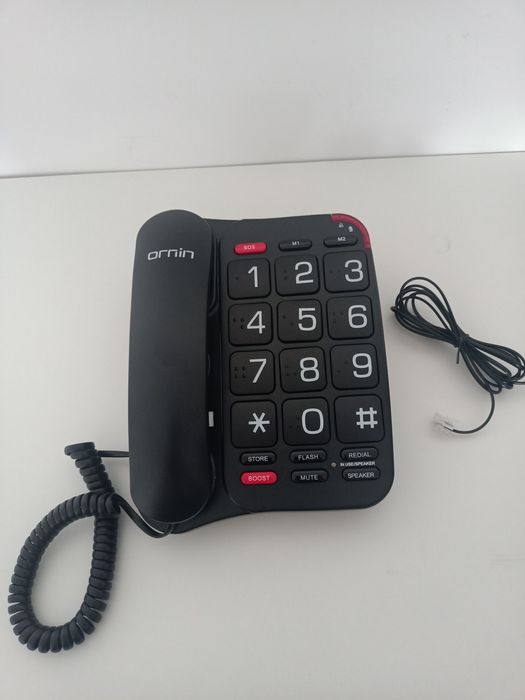 Telefon stacjonarny z alfabetem Brille'a telefon dla seniorów