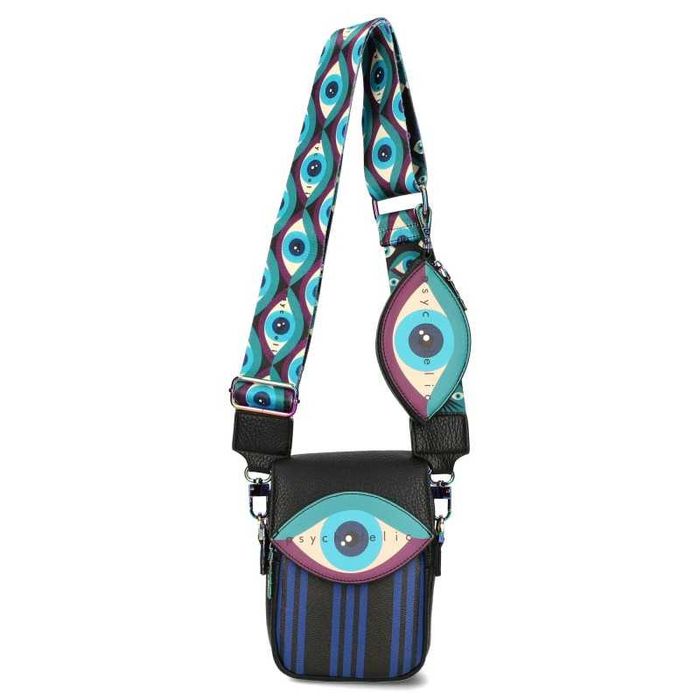 Torebka listonoszka z odpinaną klapką PSYCHE oko granat