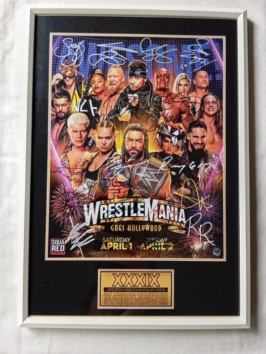 Moldura WrestleMania 39 com Autógrafos (A4)