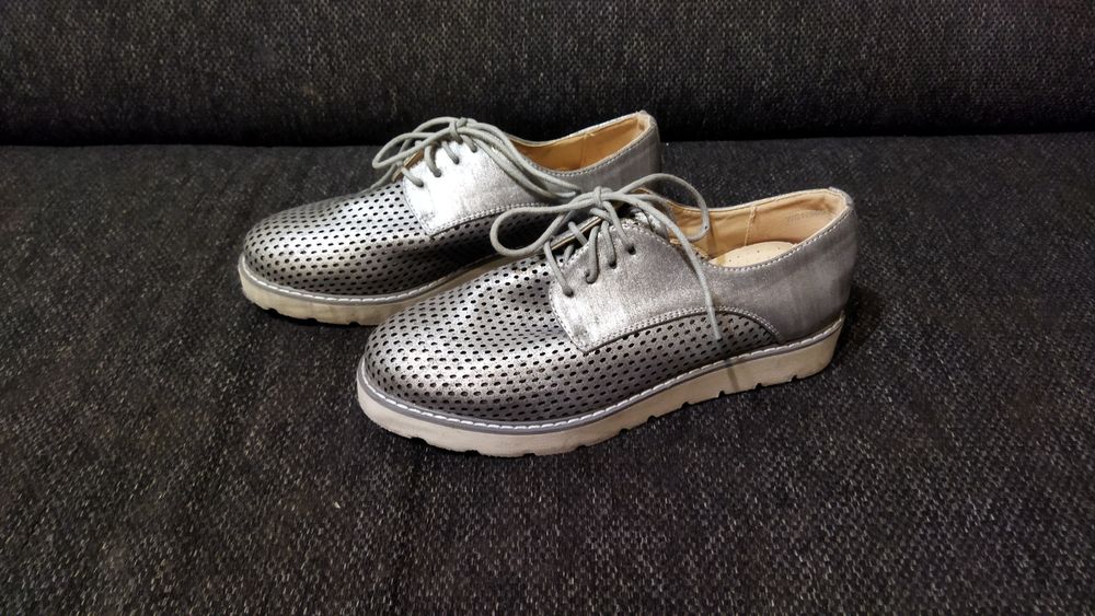 Buty półbuty srebrne damskie rozmiar 38
