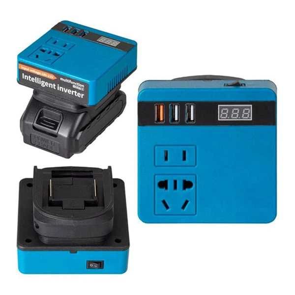 Інвертор 220В для акумулятора Makita LXT 18V BL1830 BL1840 BL1850 BL1860 120Вт 300Вт пік USB Type-C адаптер перетворювач инвертор под макита акб