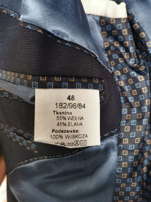 Granatowy komplet garnitur męski