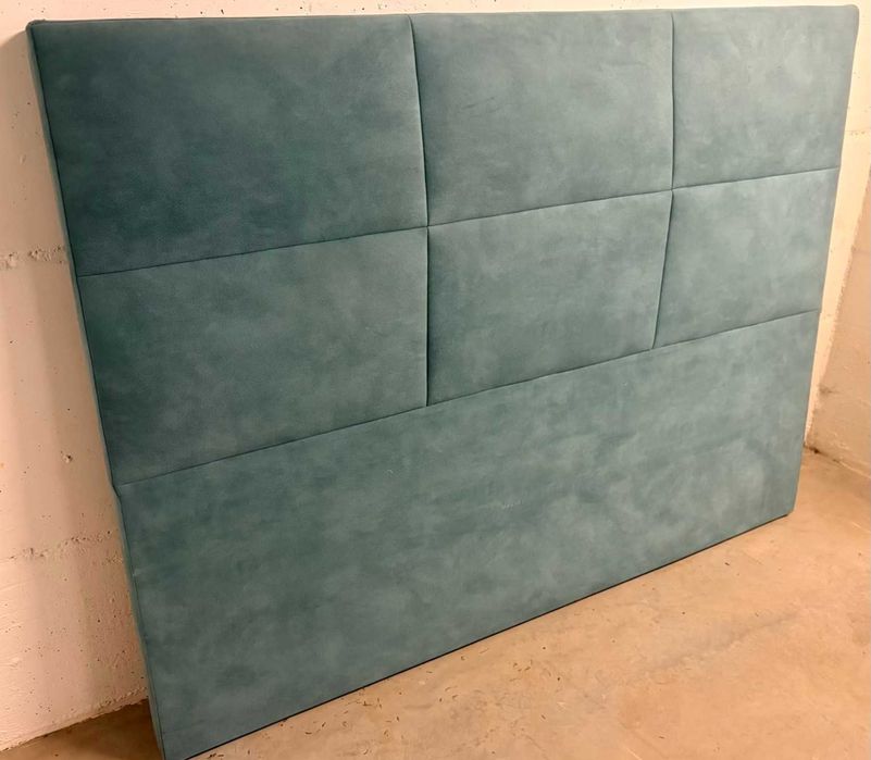 Cabeceira de cama de casal azul petróleo 1,60 x 1,20 m (como novo)