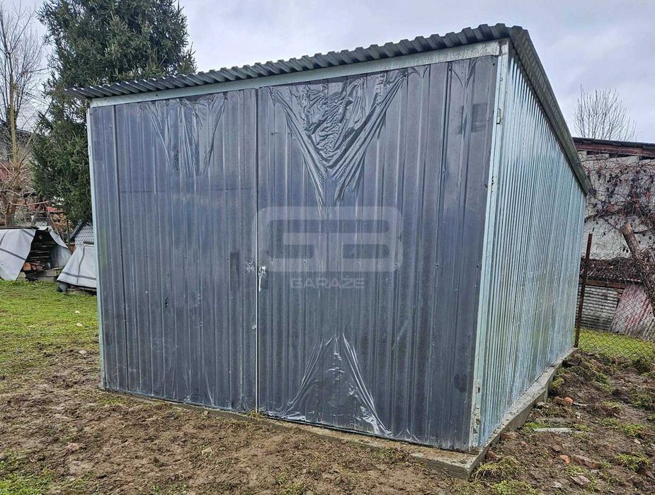 Garaż blaszany 3×5m II klasa na budowę wolnostojący spad w tył GB119