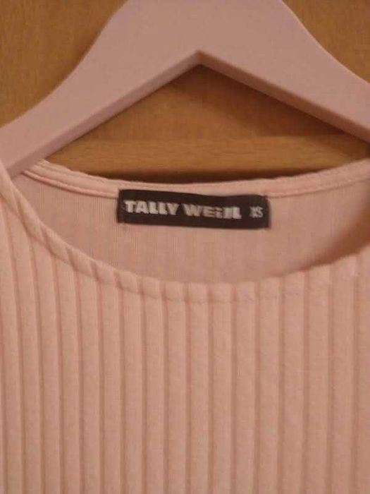 Body różowe XS rękawy z futerkiem Tally Weijl