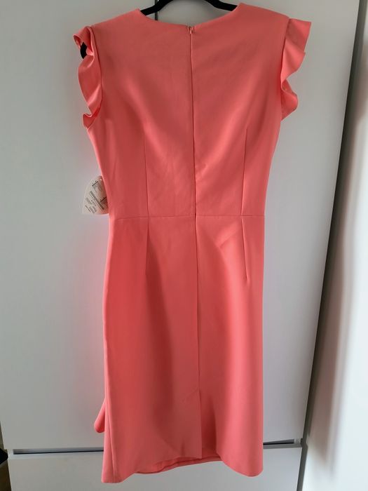 Piękna koralowa sukienka Kartes M/L