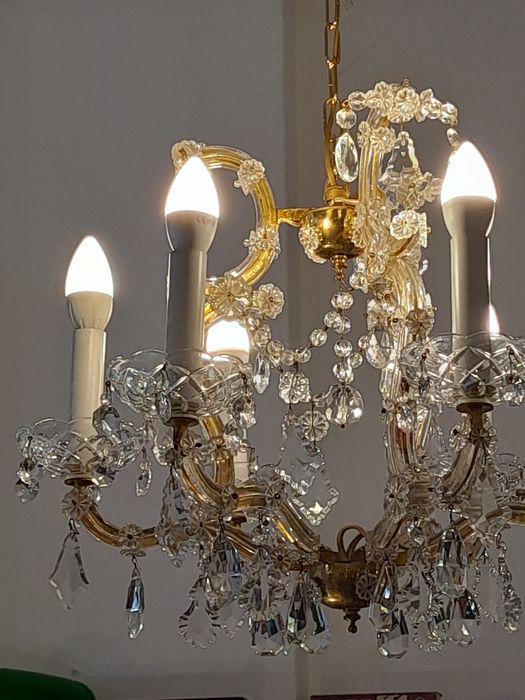 Candeeiro tecto - Lustre Vintage- candelabro em cristal - Maria Teresa