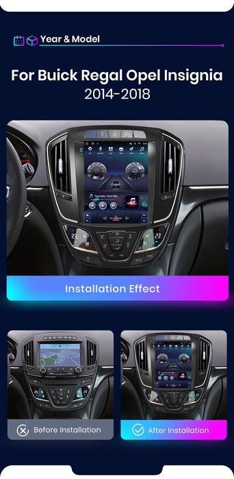 Rádio Vertical 9,7 Android Auto Opel Insignia Carplay GPS wifi BT novo