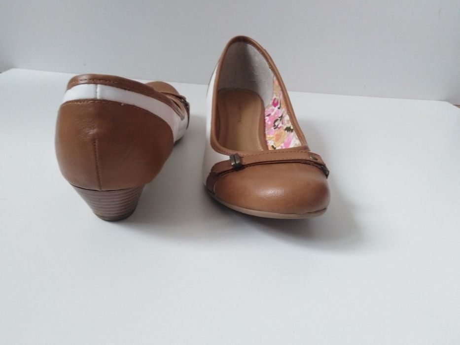 Buty biało brązowe rozm. 37
