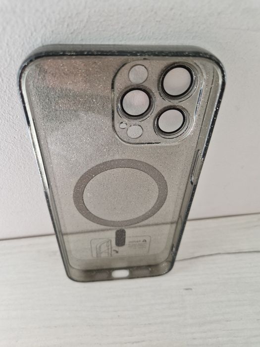 Glitter Magsafe Case do Iphone 15 Pro Max czarny clear