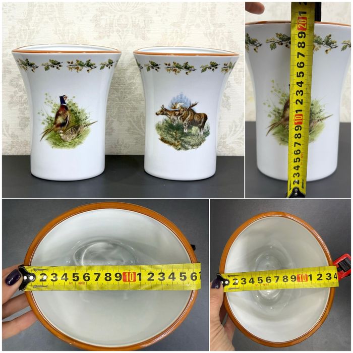 Фарфоровая столовая тарелка GDR Германия мотив рыбалка подарок