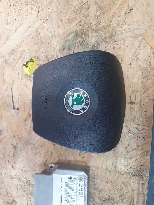 Air bag poduszka powietrzna sensor moduł Skoda Fabia 2 II kpl 08r