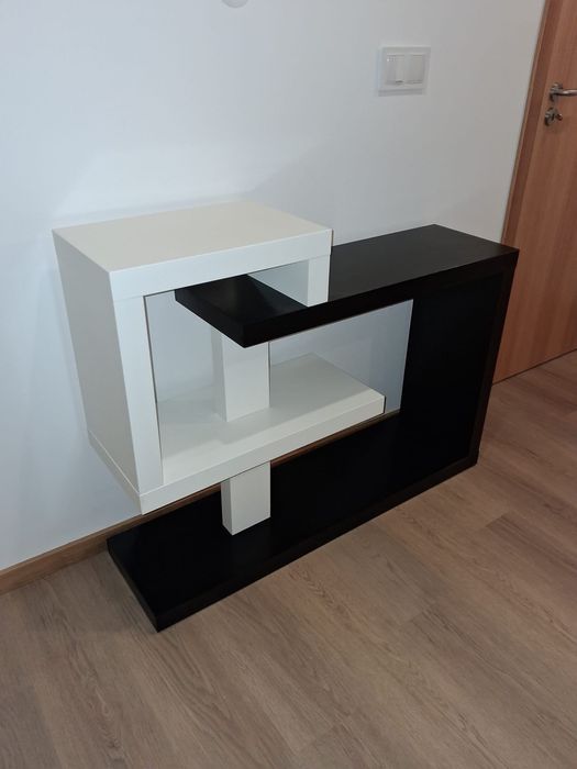 Movel madeira preto e branco