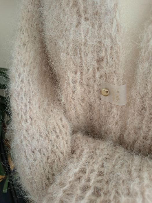 Puszysty kardigan zAlpaki i Merynosów.Handmade.