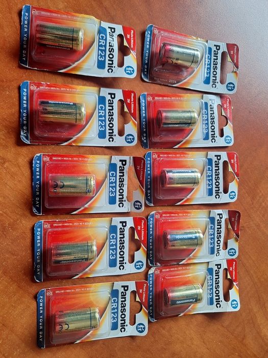 10x Baterie Panasonic CR123A Lithium 3V | NOWE | Data 2034