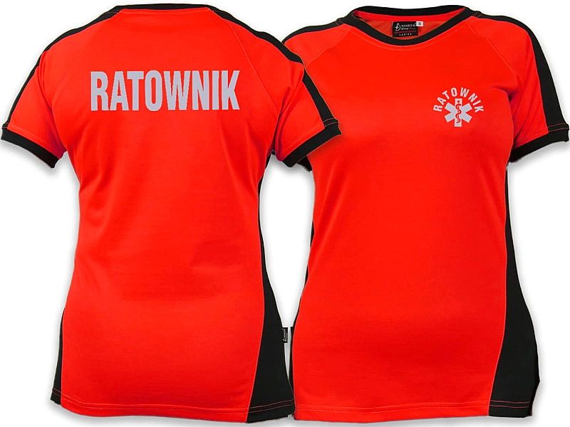 Koszulka ratownicza FLUO damska odblaskowa FUNKCYJNA (L)