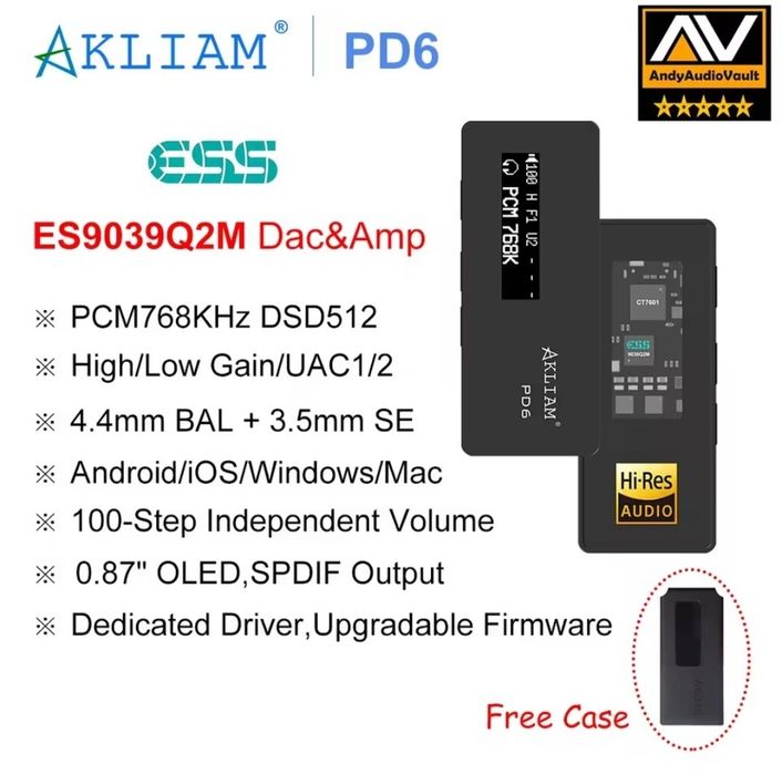 Портативний підсилювач ЦАП Akliam PD6 dac