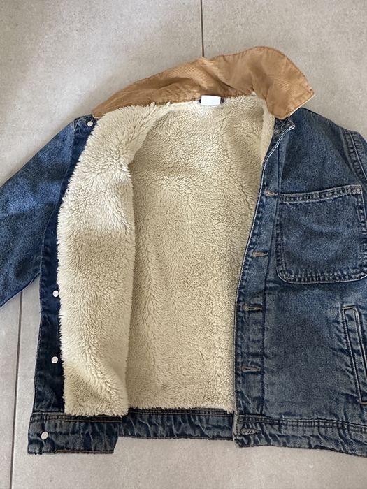 Джинсова куртка Zara Boys (утеплена з хутром / з капюшоном) 10-11 років, 140- 146