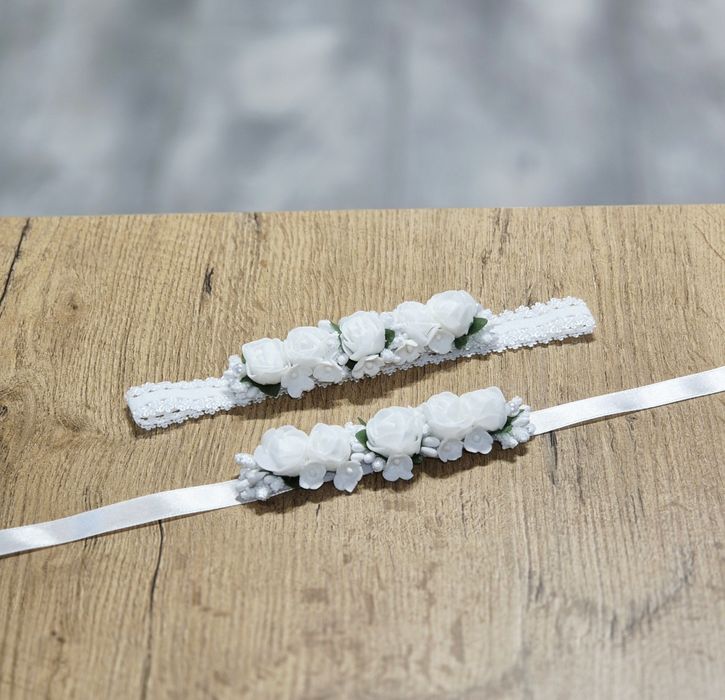 Opaska i pasek do sukienki, chrzest, roczek, NOWE