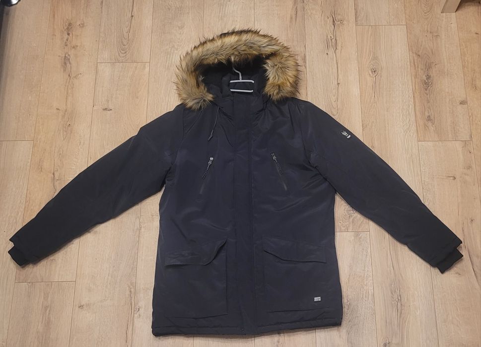 Nowa Kurtka Cars Jeans Denim L (jak XL)zimowa ciepła futro długa kaptu