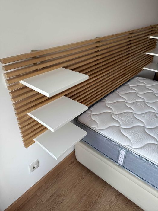 Cama Sommier c/ Arrumação + Cabeceira Madeira