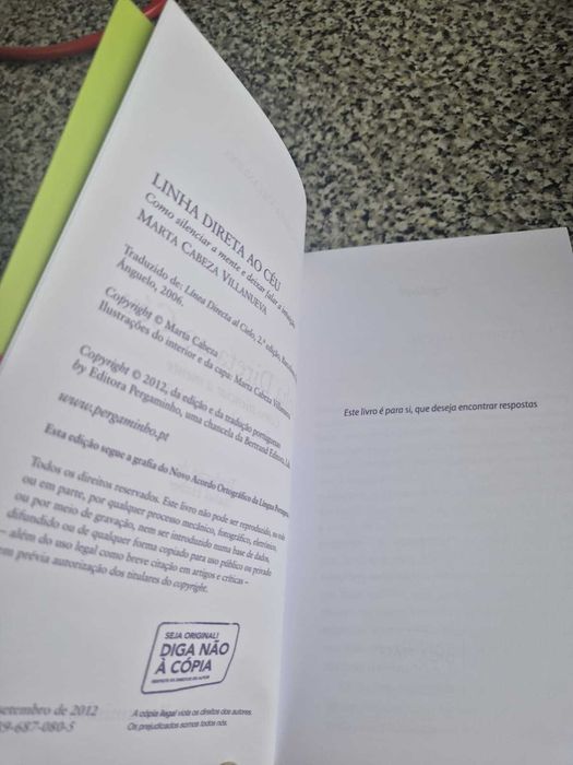 Livro totalmente Novo "Linha Direta ao Céu" de Marta Cabeza Villanueva