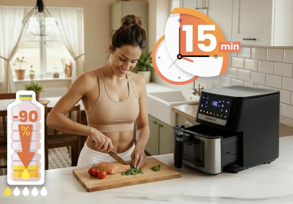 Безмасляна фритюрниця / Аерогриль Berdsen Air Fryer 6.5 л, 1700 Вт