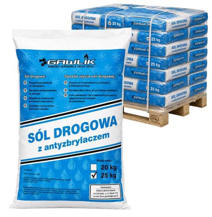 Sól DROGOWA workowana 1 tona worki 20kg