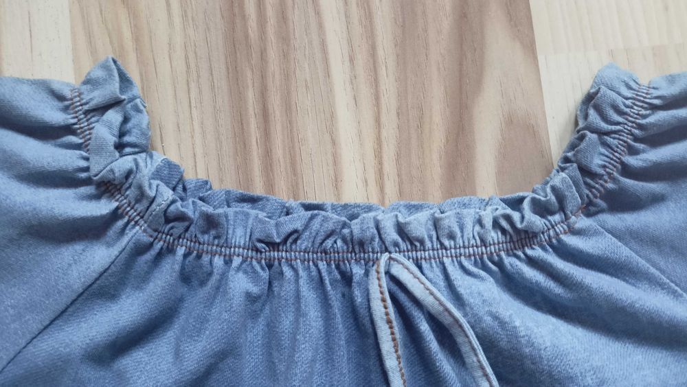 sukienka cienki jeans koronka 128
