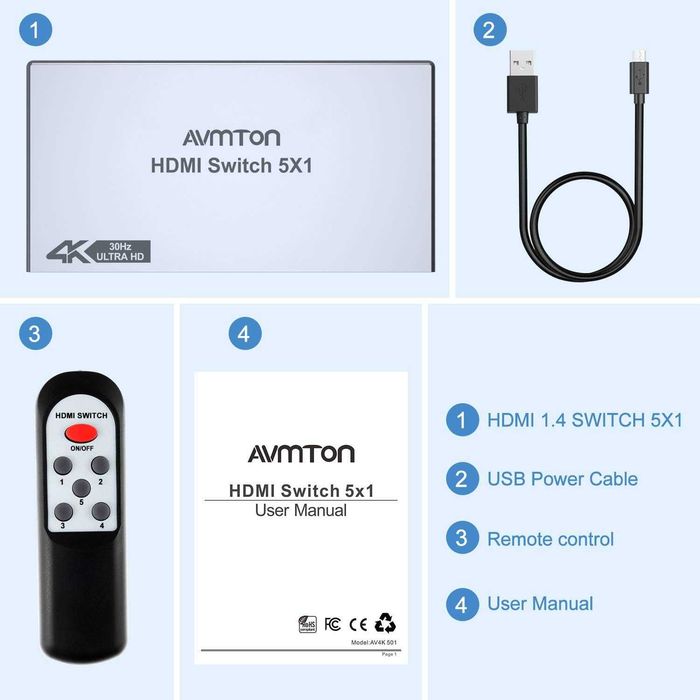 Rozdzielacz Switch HDMI przełącznik rozgałęźnik