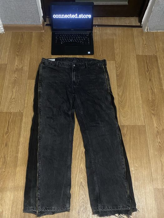 zara flared zip jeans