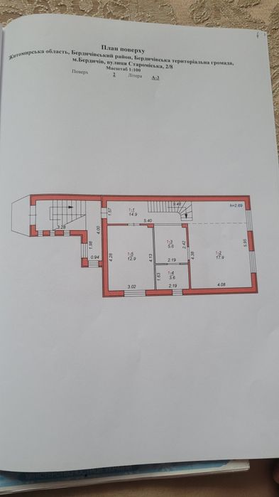Приміщення і ділянка біля ринку.  Червона лінія.