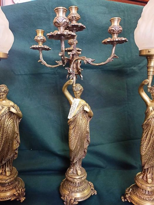 Candelabro Par Candeeiros Mesa Bronze
