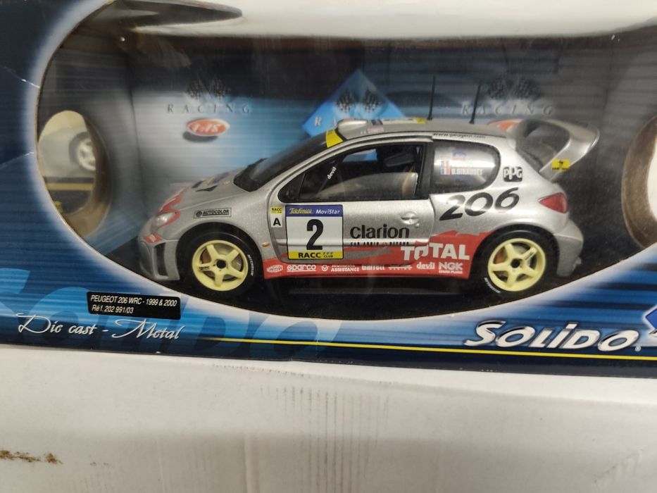 1/18 Peugeot 206 rally WRC sólido carro coleção miniatura