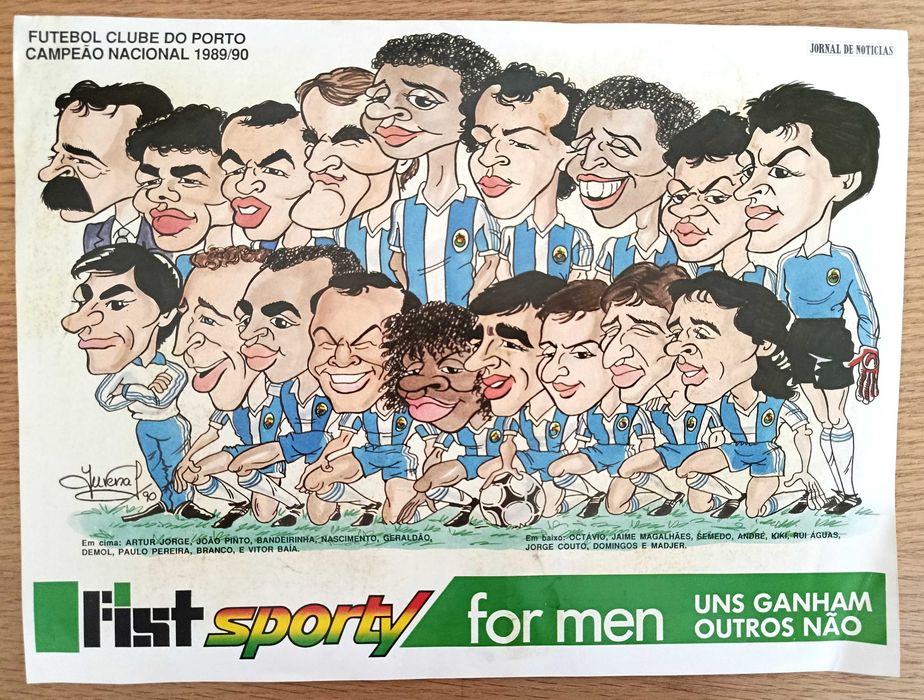 F.C.Porto - poster de caricaturas campeão nacional 1989-90