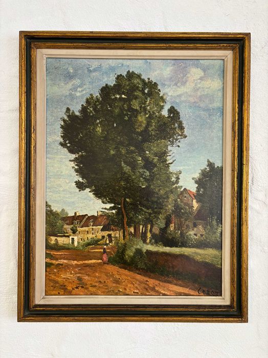 Quadro Pintura a Óleo - Paisagem (Cópia J.B.C. Corot) - Emoldurado