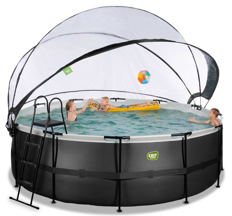 Басейн EXIT круглий з куполом 488х122 см + тепловий насос