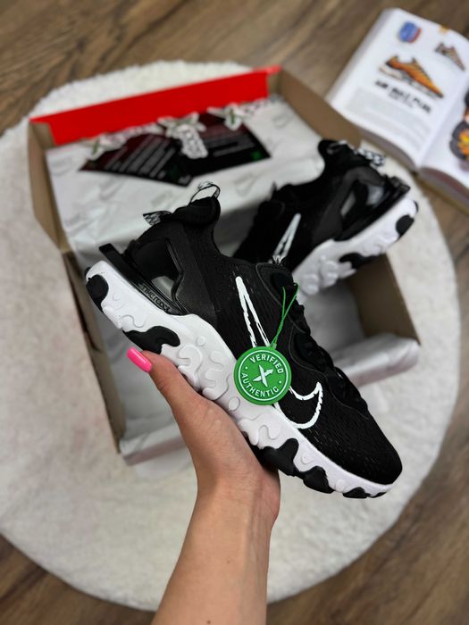 Чоловічі кросівки Nike React Vision "Black/White" Розміри 40-45