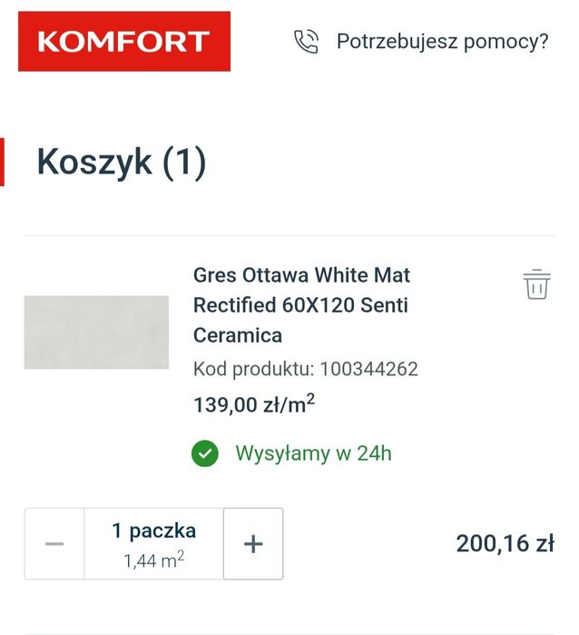 Gres Ottawa White Mat rectified 60x120