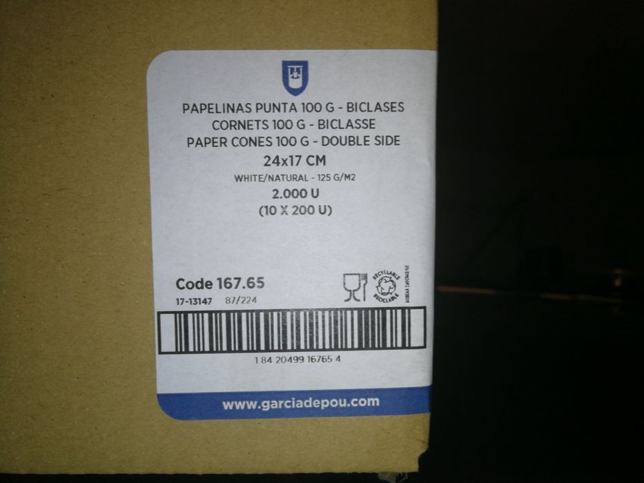 2000 Cones Descartáveis Castanhas Street Food