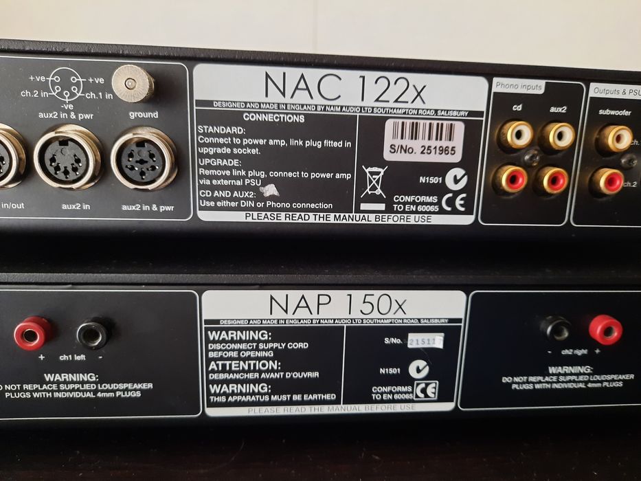 Naim NAC 122X e NAP 150X pré-amplificador + amp. de potência