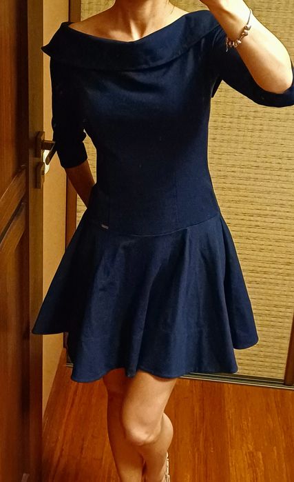 Sukienka Simple 36, granatowa