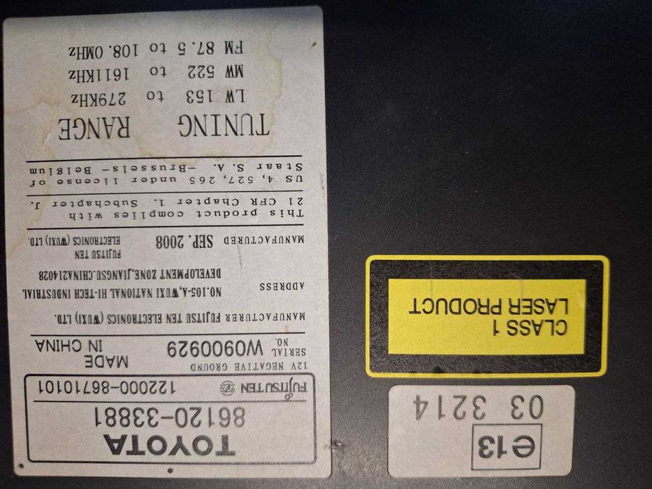 автомагнитола (головне устройство) Тойота Кемри 40