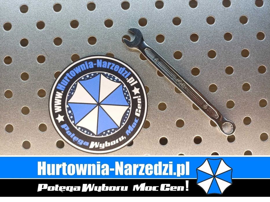 Klucz 6mm płasko-oczkowy polerowany Cr-V JOBI płaski 6mm klucz 6mm