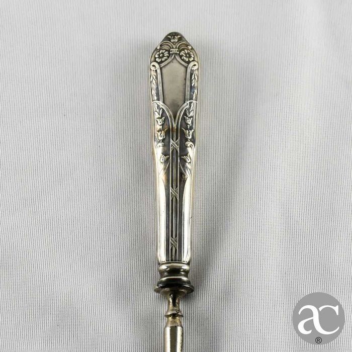Gancho para botões / cordões (buttonhook) em prata, finais séc. XIX