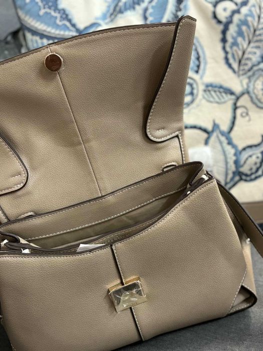 Torebka Polene beżowa skórzana z workiem przeciwkurzowym