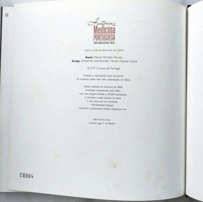 Livro "História da Medicina Portuguesa no Século XX" -  CTT Selos